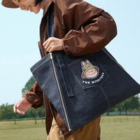 POP MART Original Labubu les monstres tombent dans la série sauvage Denim tablier sac maison Collection accessoires décorations cadeaux