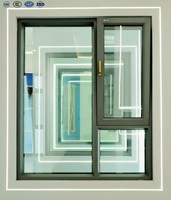 Fenêtre à battant coulissante sur mesure, norme européenne, en alliage d'aluminium, résistante aux ouragans, double vitrage trempé, fenêtre à battant en aluminium