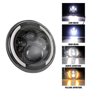 Faro LED de 7 Pulgadas para Jeeps con Ojos de Ángel, Lente DRL, Lámpara Delantera para Wranglers Cherokee JK JL, Faros LED para Motocicleta - Product Image 3