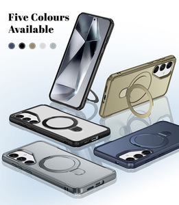 <span class=keywords><strong>360</strong></span> Vòng Khung Từ Không Dây Sạc Điện Thoại Trường Hợp Đối Với <span class=keywords><strong>Samsung</strong></span> S25 Siêu S24 Cộng Với S23 Đứng Chủ Bảo Vệ Bìa - Product Image 3