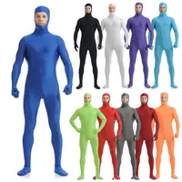 Men's Pure Color Stretch Stage Performance Full Catsuit Lycra Tights Zentai