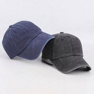 Casquettes de baseball vintage en coton uni délavé et vieilli, ajustables, de haute qualité, à 6 panneaux, avec logo brodé personnalisé - Product Image 1