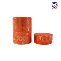 Boîte cylindrique en carton avec couvercle personnalisé en feuille d'or, insert en EVA