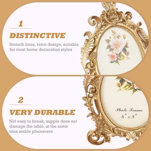 Sierlijke Hars Vintage Fotolijst 4X6 5X7 6X8 Hete Verkoop Ovaal Retro Huisdecoratie Fotolijst Vintage - Product Image 4