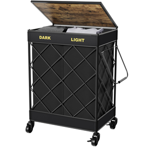 Jy 110L tái sử dụng có thể gập lại giặt <span class=keywords><strong>Hamper</strong></span> bánh xe có thể tháo rời lót xử lý ráp dây kim loại khung công suất lớn PP chất liệu - Product Image 4