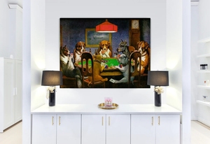 Un amigo necesitado (perros jugando a la serie de póquer) de Marcellus Coolidge, famosa reproducción de pinturas al óleo hechas a mano para decoración de arte de pared - Product Image 3
