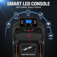 Tapis de course électrique pliable 3,5 CV avec cadre en acier, inclinaison automatique 15°, pour la maison et la salle de sport, capacité 120 kg, fréquence cardiaque réglable