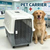 Cage pour chien extra large en PP, avec filet en fer détachable, roues lisses, design moderne et élégant, portable pour les voyages en extérieur, normes IATA, 50 kg