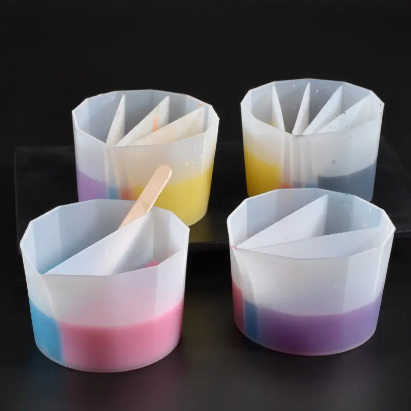 Besafe Wieder verwendbare Teiler Mal werkzeuge Silikon kanäle Split Cups Farben Harz Gieß becher für Acryl Kunstharz DIY Herstellung