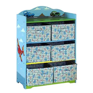 Caja organizadora de almacenamiento de juguetes de madera para niños, mueble con contenedor de tela
