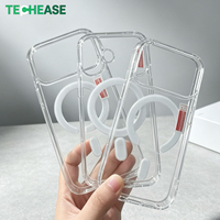 Étui de téléphone magnétique antichoc pour iPhone 14 Pro Max, étui de téléphone portable transparent, anti-chute, accessoires électroniques mobiles en vrac
