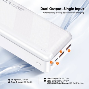 VIDVIE xách tay ngoài trời trắng 30000mAh sạc nhanh <span class=keywords><strong>USB</strong></span> hỗ trợ loại C giao diện ngân hàng điện cho điện thoại - Product Image 5