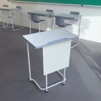 Meubles scolaires environnementaux modernes, ensemble de table et de chaises en métal pour étudiants universitaires, idéal pour le confort des élèves