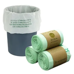 Çevre dostu mısır nişastası PLA tüm biyobozunur yeşil çöp torbası ev mutfak kesme Compostable çöp torbası