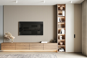 Hiện đại đơn giản phòng khách TV nội thất tủ Modular tùy chỉnh bằng gỗ TV tủ - Product Image 4