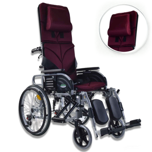 รถเข็นวีลแชร์แบบปรับเอนได้ รุ่นพรีเมียม Takan YC800 โครงอะลูมิเนียม พนักพิงปรับเอนได้ ที่พักขา PU ล้อหลัง PU ขนาด 24 นิ้ว สายรัดหน้าอก เบรกมือ แบบใช้มือหมุน - Product Image 1