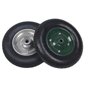13-Inch Utility Vehicle Tire 3.50-7 Pneumatic Rubber Wheel For Hand Cart <b>Tool</b> <b>Trolley</b> Green Rim With Valve - Product Image 4
