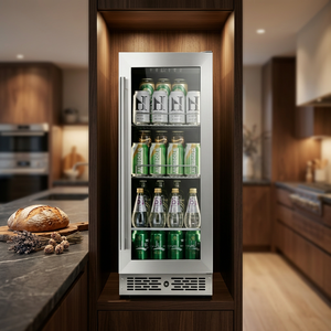 Refrigerador/Enfriador NE-351-P de Acero Inoxidable para Debajo del Mostrador, con Puerta de Vidrio Individual, Zona de Temperatura Única, para Bebidas, para el Hogar - Product Image 4