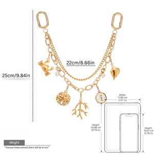 Colgante de Cadena Metálica Dorada para Bolso con Dijes Intercambiables de Concha Marina, Cangrejo, Estrella de Mar y Perla, Accesorios de Llavero para <span class=keywords><strong>Mujer</strong></span> - Product Image 6