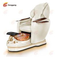 Nouveau Design Beauté Noir Manucure Pied Spa Chaise Nail Spa Salon Équipement Meubles Massage Lumière Surf Fonction Pédicure Chaise