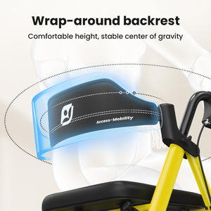 軽量調節可能なローレーターウォーカーワイドシート折りたたみ式アルミフレーム4輪ウォーキングエイド高齢者毎日のモビリティ - Product Image 4