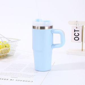 Gobelet de voyage pour voiture 14oz, Mug isotherme en acier inoxydable à double paroi sous vide avec couvercle, paille et base antidérapante - Product Image 3