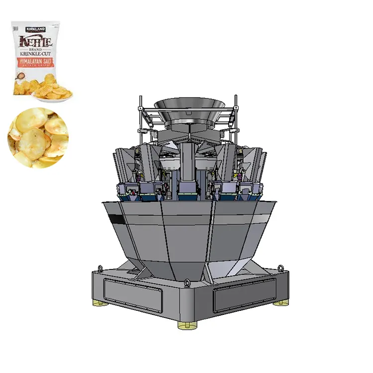 Automatico 12 Testa di Miscelazione Multihead Bilancia per i prodotti alimentari di imballaggio macchina