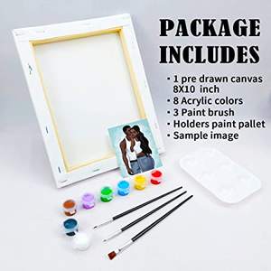 Set Set di Sip e Kit di vernice Pre-disegnata tela Afro King Queen Painting Set Kit di tela elasticizzata Pre-disegnata per la pittura - Product Image 4