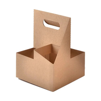 Porte-gobelet portable en papier kraft pour thé au lait, emballage portable pour café ondulé jetable, plateau double pour boissons à emporter