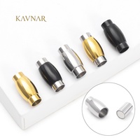KAVNAR Vintage Wholesale Luxury 18K Gold Plated Stainless Steel Barrel Magnetic Clasp DIY Bracelet Jewelry Making Accessories