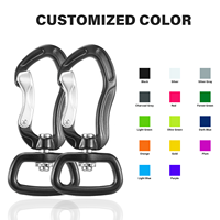 Mousqueton pivotant 3KN en aluminium avec mini-verrouillage, idéal pour laisse de chien, sac à dos et porte-clés