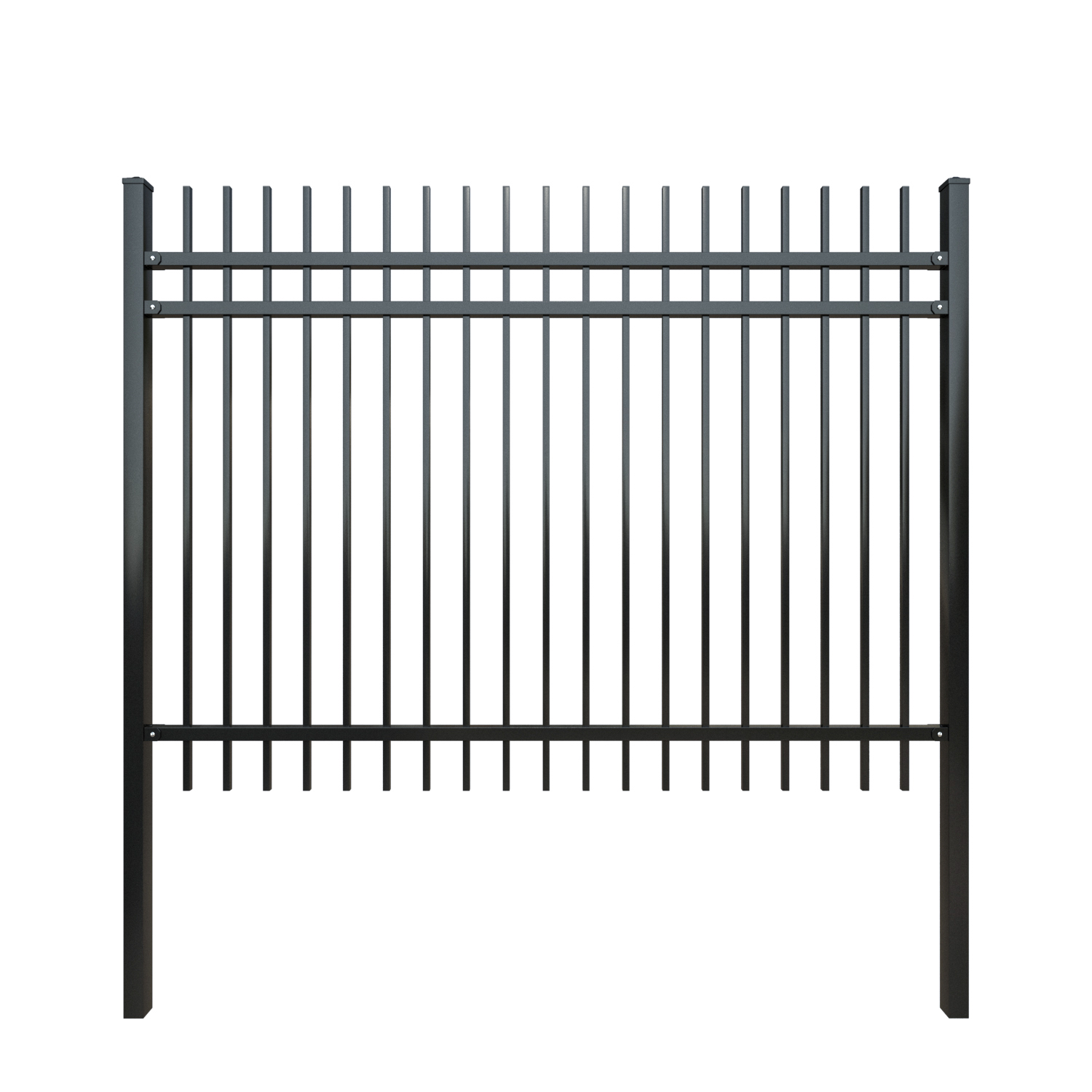 Valla de acero con barra superior