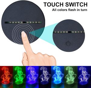Lampe de bureau LED à illusion 3D optique avec panneau tactile, <span class=keywords><strong>design</strong></span> Art Déco, lumière LED en acrylique pour la décoration de la maison <span class=keywords><strong>et</strong></span> les cadeaux d'anniversaire - Product Image 5