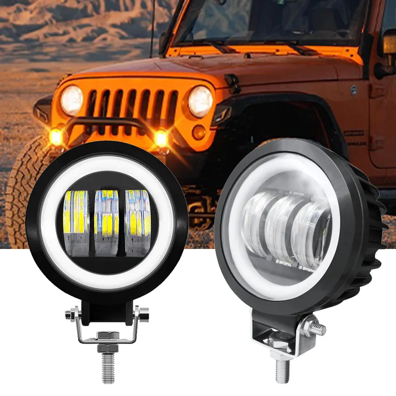 Angel Eyes Lente Foco Moto luz de conduccin ATV Pod Fog Lamp Luz auxiliar de trabajo LED Working Light Ronda Halo 30W LED Faro