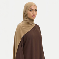 Hijab en jersey liquide personnalisé avec logo brodé, hijab léger et modeste pour femmes musulmanes, OEM ODM