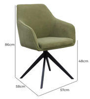 Chaise pivotante moderne pour la maison et le bureau, design confortable en tissu pour le bureau et le salon, type métal chromé