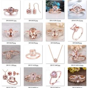 ต่างหูเงินแท้ 925 ชุบทองคำขาว ประดับมอร์แกไนต์ทรงหยดน้ำ - Product Image 2