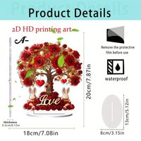 Handgefertigte Acryl Wasserdichte Weihnachts-Heimdekoration Blumen-Rosen-Baum Herzförmig für Familie zum Valentinstag