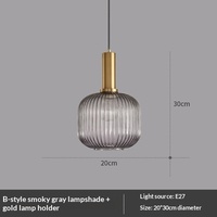 Lustre LED en verre noir réglable en hauteur, style nordique de luxe léger, idéal pour cafés, lampes de chevet et éclairage de comptoirs de bar