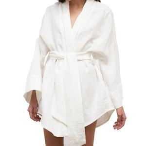 Wholesale Custom OEM High Quality Womens <b>Dress</b> Loose Casual V-neck Belt One Piece Cotton Linen <b>Dress</b> - Product Image 2