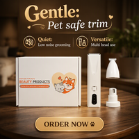 Tondeuse 3-en-1 USB-C à 2 vitesses, écologique, pour animaux de compagnie, avec coupe-poils pour chiens et chats, tondeuse à griffes, facile à tenir, pour toilettage des animaux