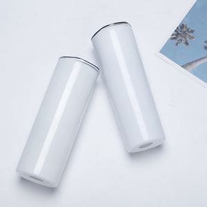 Gobelet droit en acier inoxydable pour sublimation, blanc vierge, 12oz 15oz 20oz 30oz, avec couvercle et paille - Product Image 6