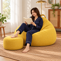 Ensemble pouf et repose-pieds en EPP, en coton et lin, non compressible, siège portable pour appartement, home cinéma, lecture