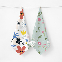 Serviettes de cuisine en coton écologiques à motifs de dessins animés imprimés sur mesure pour la vente en gros