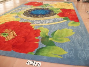Floral Jacquard Pattern Hand Tufted Silk Wool Loop Pile <strong>Thick</strong> Fire Resistant Non-Slip Carpet <strong>Rug</strong> for Bedroom Decor - Product Image 6