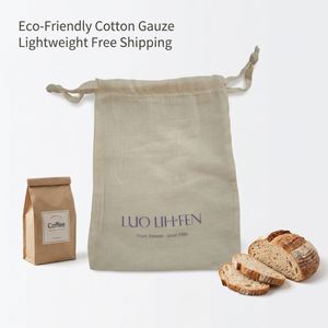 Bolsa de Gasa con Cordón a Precio de Fábrica, Bolsa Ecológica para Productos, Bolsa de Almacenamiento de Alimentos de Algodón Orgánico, Embalaje de Algodón para Guardar Pan y Bocadillos - Product Image 3