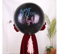 Ballons de fête ronds noirs de 36 pouces avec confettis pour fille ou garçon, ballon de fête en latex pour baby shower