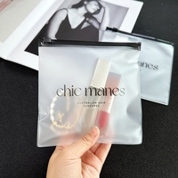 MOQ 100 pièces, Pochette cosmétique réutilisable en plastique personnalisée, Pochette en PVC dépoli avec fermeture éclair, Pochette à bijoux à fermeture éclair pour bracelets