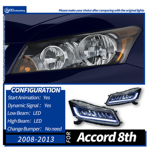 2008-2012 8th Generation Accord G8 LED Faro Asamblea Modificación Señal Luz Actualización en forma de pluma - Product Image 4