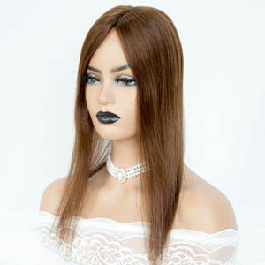 Doğrudan Fabrikadan Satış 3*5 inç İpek Tabanlı Kahverengi Düz Bakire İnsan Saçı Tepe Saçları %130 Yoğunluk Üstün Kalite Avrupa Remy Kadınlar İçin - Product Image 6